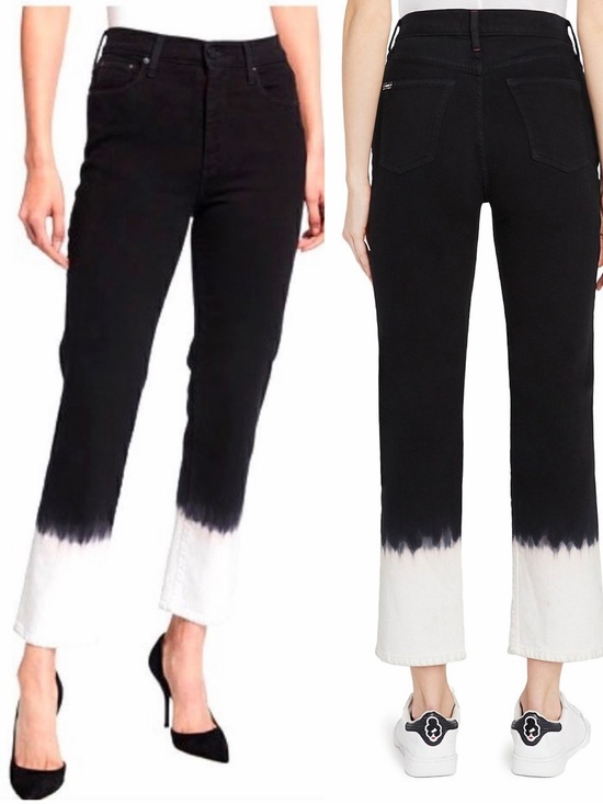 Alice + Olivia Stunning High Rise Straight Leg Ombre Tie Dye Jeans in Eclipse